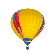 Bright colorful hot air balloon on white background