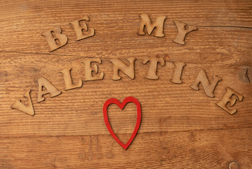 valentines day template on wooden background with copy space