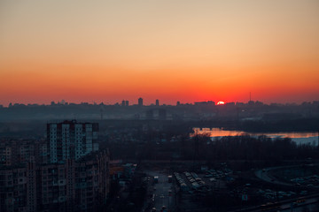 Fototapeta premium Sunset over the city