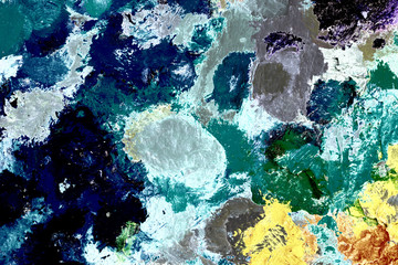 A multicoloured abstract texture effect background of an artist palette