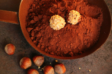 kakao praline mit nüße  selbstgemacht