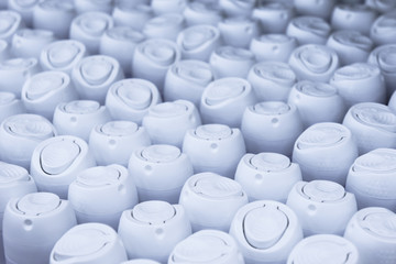 Obraz premium close up of deodorant plastic caps in supermarket