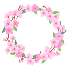 桜のリースフレーム03