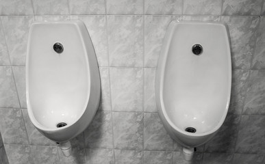 urinals in the toilet