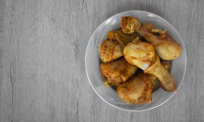 Mouth-watering chicken in the dish.