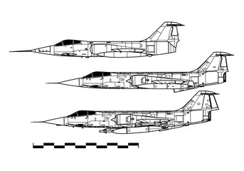 Lockheed F-104 STARFIGHTER. Outline drawing