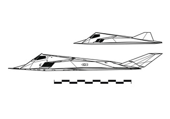 Lockheed F-117 NIGHTHAWK. Outline drawing