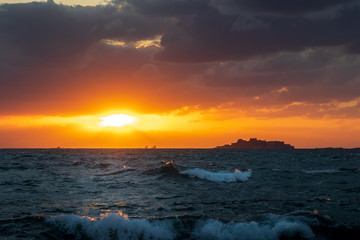長崎の世界遺産　軍艦島