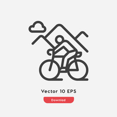 travel with bicycle icon vector