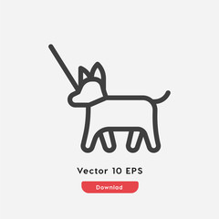 domestic dog icon. domestic dog vector symbol. Linear style sign for mobile concept and web design. puppy symbol illustration. Pixel vector graphics - Vector	
