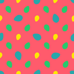 Colorful seamless easter pattern with eggs on pink background