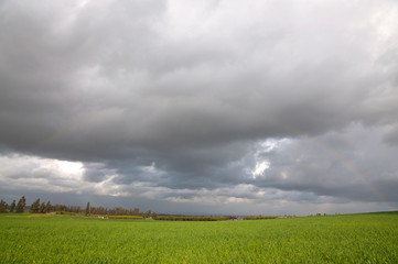 Winter landscape before storm