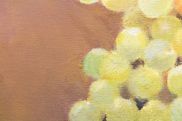 Original oil painting of green grapes
