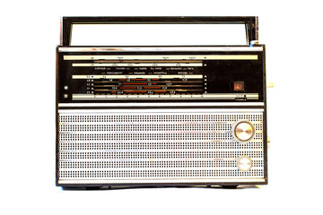 old radio on white backgrounds