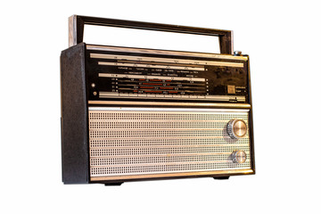 old radio on white backgrounds