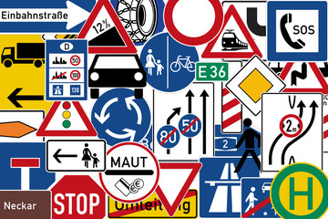 set of labels or traffic signs