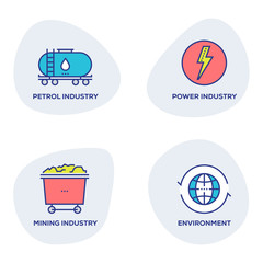 OIL AND POWER INDUSTRY ICON SET