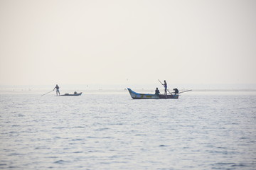 Obraz premium fishing boat in the sea