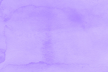 Violet watercolor texture with abstract washes and brush strokes on the white paper background. Digital paper background.