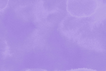 Violet watercolor texture with abstract washes and brush strokes on the white paper background. Digital paper background.