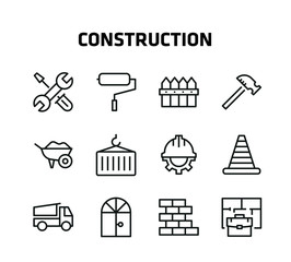 Construction Thin Line Icons