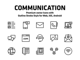 Communication Thin Line Icons