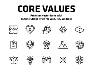 Core Values Thin Line Icons