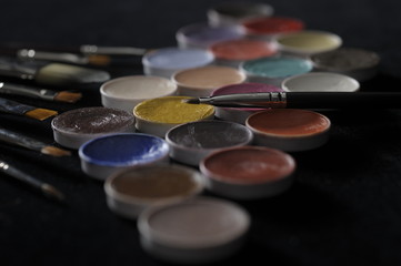 Obraz na płótnie Canvas makeup color cream brush