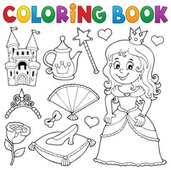 Coloring book princess topic set 1 © Klara Viskova