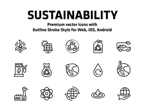 Sustainability Thin Line Icons