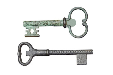 vintage key isolated on white background