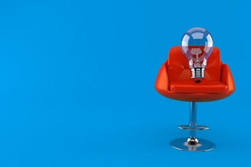 Light bulb on barbershop chair