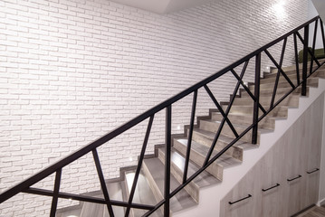 Uzhhorod, Ukraine - 07 February. corridor and stairs in the new hostel with the latest interior for...