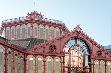 BARCELONA, SPAIN - DECEMBER 30:  Facade of Mercat de Sant Antoni (Saint Anthony Market)