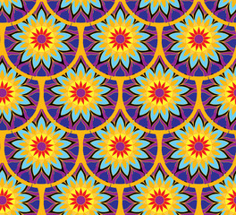 Fototapeta na wymiar Seamless repeating pattern of mandalas
