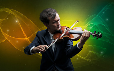 Serious classical violinist with fabled sparkling wallpaper