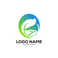Nature Leaves Logo Designs Concept, Ecology Logo Designs Template