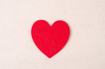 Red fabric heart shape.