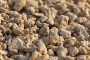 White gravel on a construction site as an abstract background