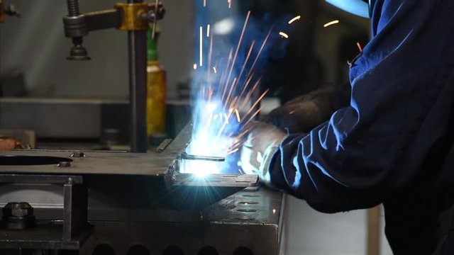 Welding process. Close up video.