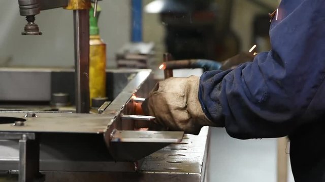 Welding process. Close up video.