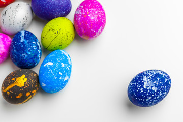 handmade easter eggs isolated on a white