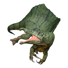 3D Rendering Dinosaur Spinosaurus on White