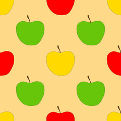 Bright seamless pattern with apples.