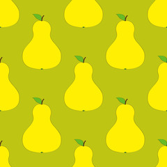 Bright seamless pattern with yellow pears.