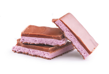 pieces of milk chocolate with filling