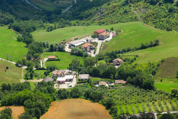 Fototapeta na wymiar European village areal view