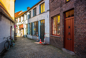 Historic buildings in the Brugge city center, Belgium