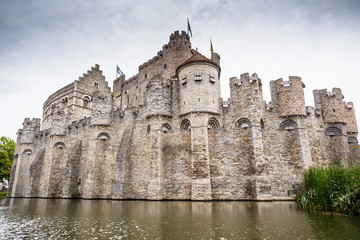 Fototapeta na wymiar The Gravensteen castle in Ghent, Belgium