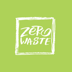 Hand drawn doodle zero waste label